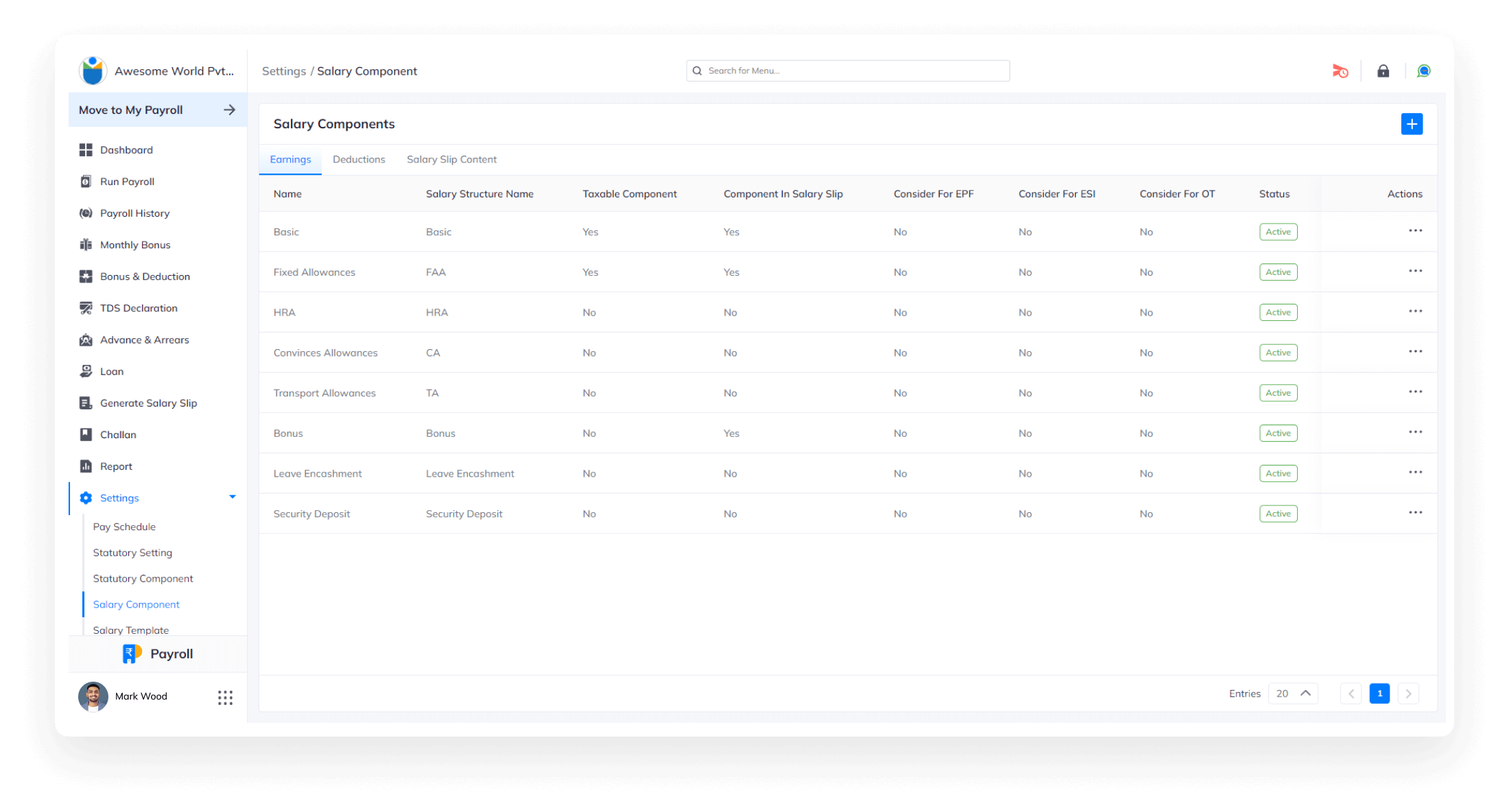 salary pay components