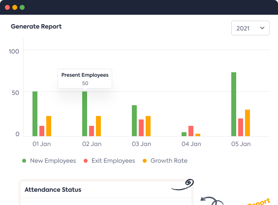 System generate report in form of chart